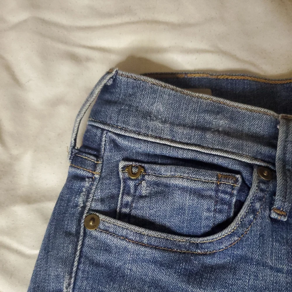 True Religion Sz 27 Blue Denim Straight Leg Womens Jeans - Picture 5 of 10